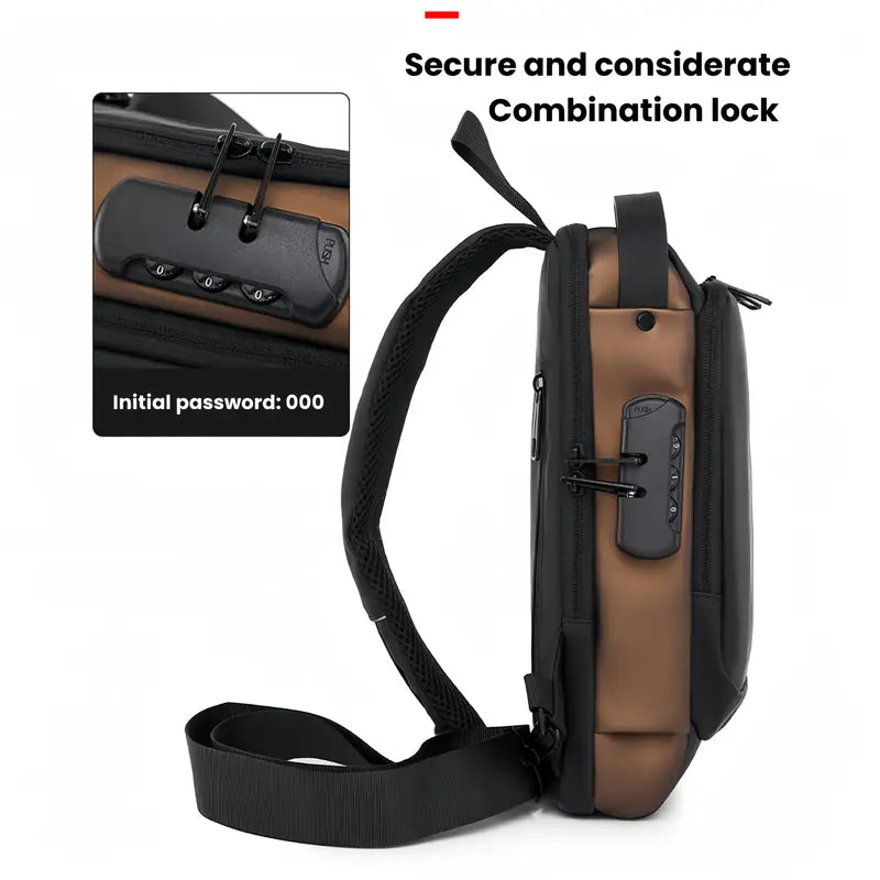 Unisex Crossbody Sling Bag with USB Charging Port