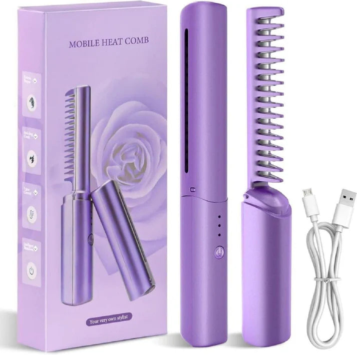 Mini Rechargeable Hair Straightener Comb