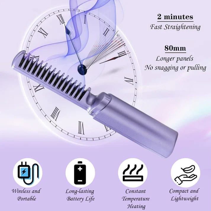 Mini Rechargeable Hair Straightener Comb