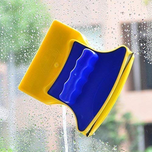 Magnetic window glass cleaner brush