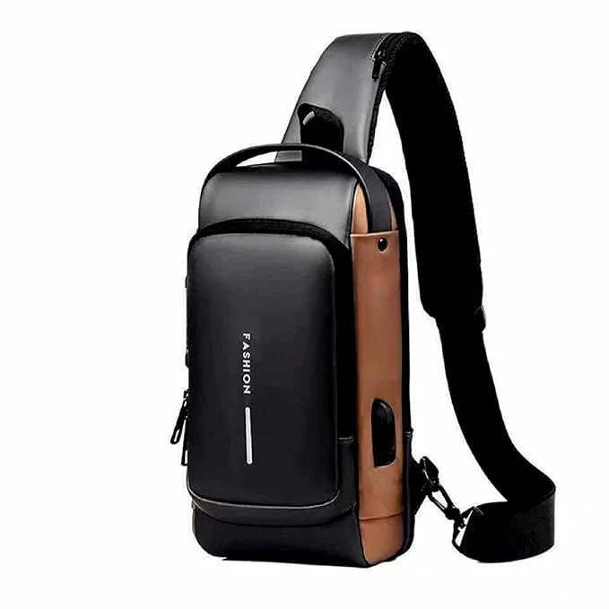 Unisex Crossbody Sling Bag with USB Charging Port