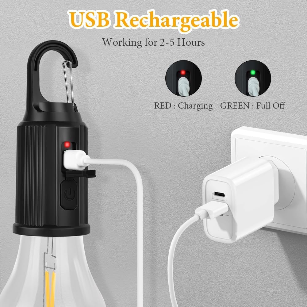 Camping Retro Bulb Hangable & USB-C Rechargeable