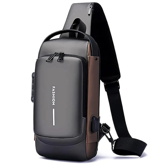 Unisex Crossbody Sling Bag with USB Charging Port