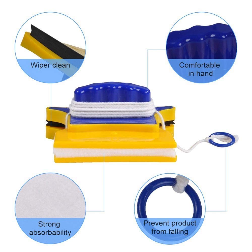 Magnetic window glass cleaner brush