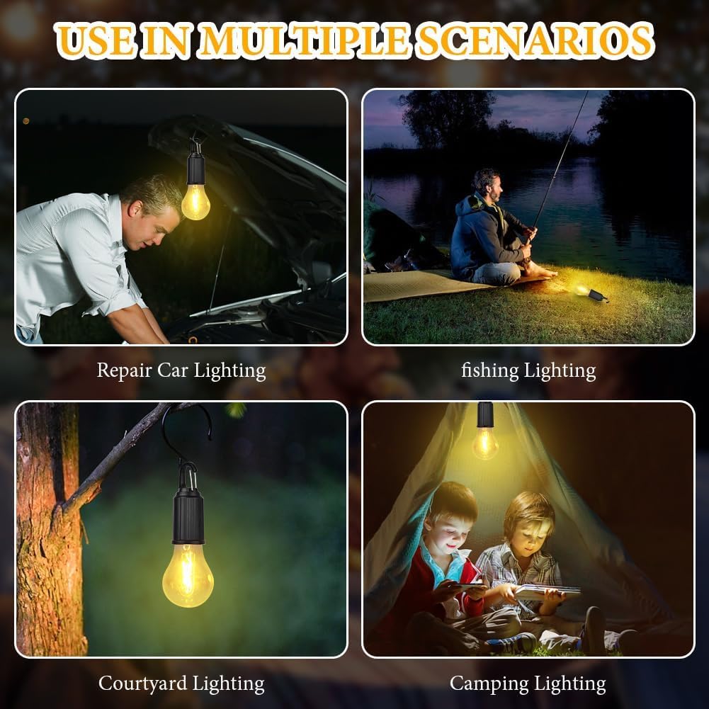 Camping Retro Bulb Hangable & USB-C Rechargeable