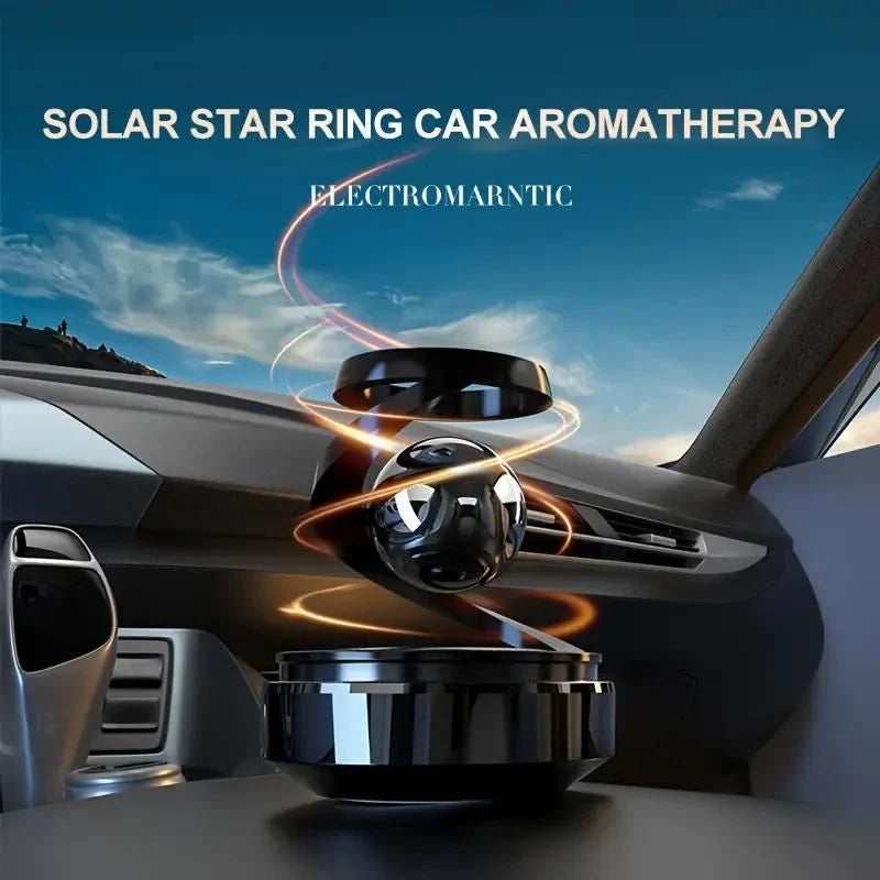 Rotating Gyroscope Air Freshener for Desk and Car - Solar Powered