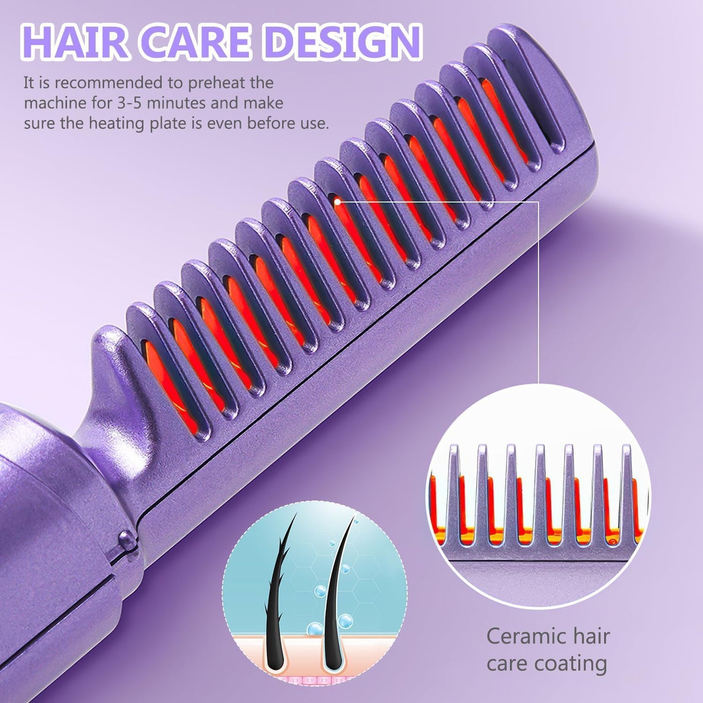 Mini Rechargeable Hair Straightener Comb