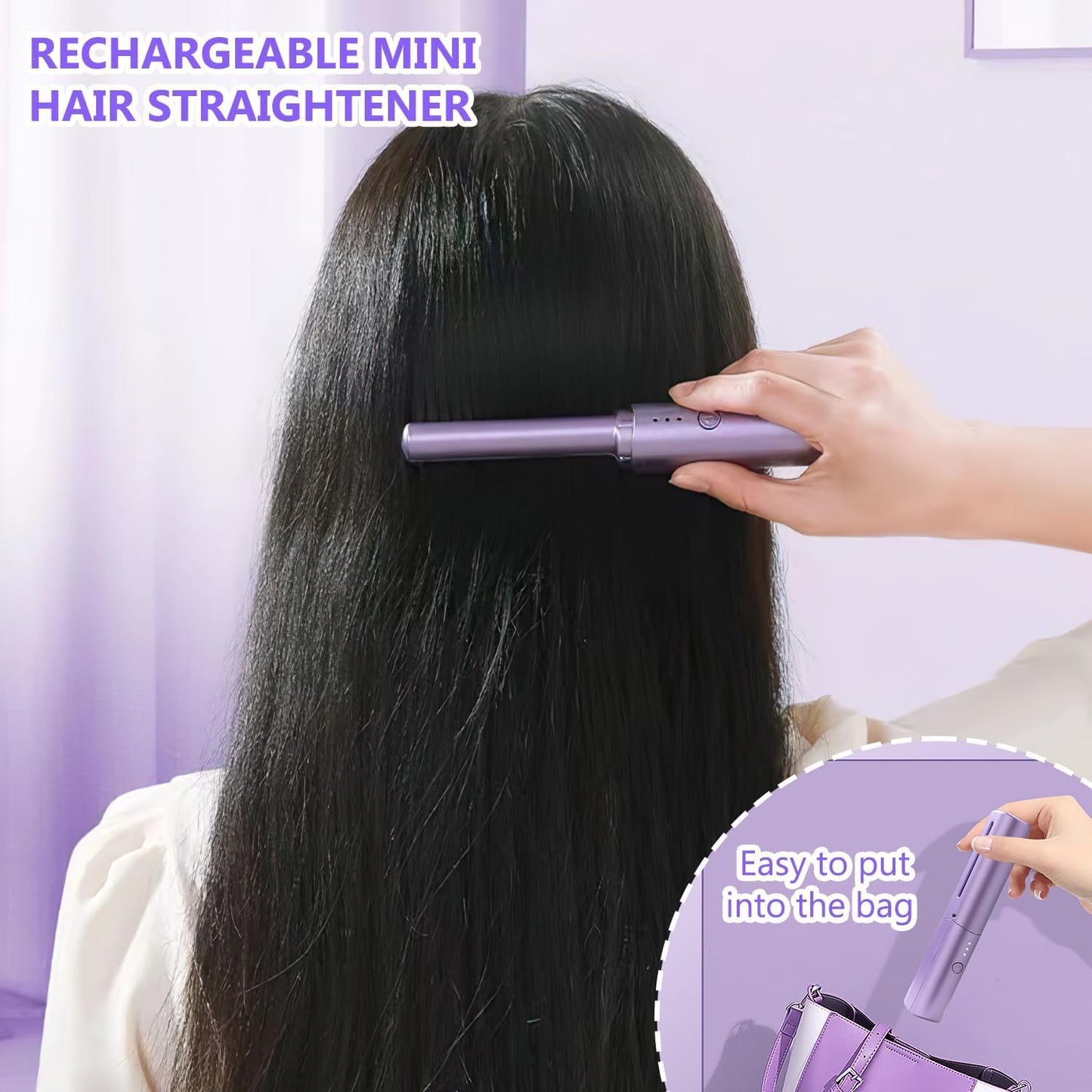 Mini Rechargeable Hair Straightener Comb