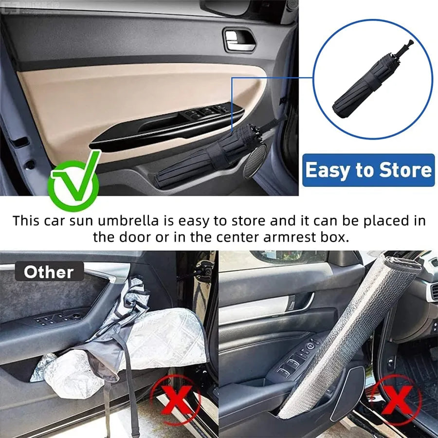 Foldable Car Windshield Sun Shade Umbrella